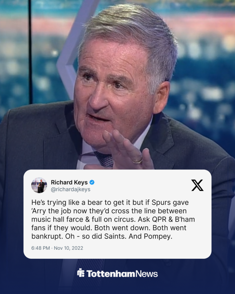 Tottenham Richard Keys Harry Redknapp