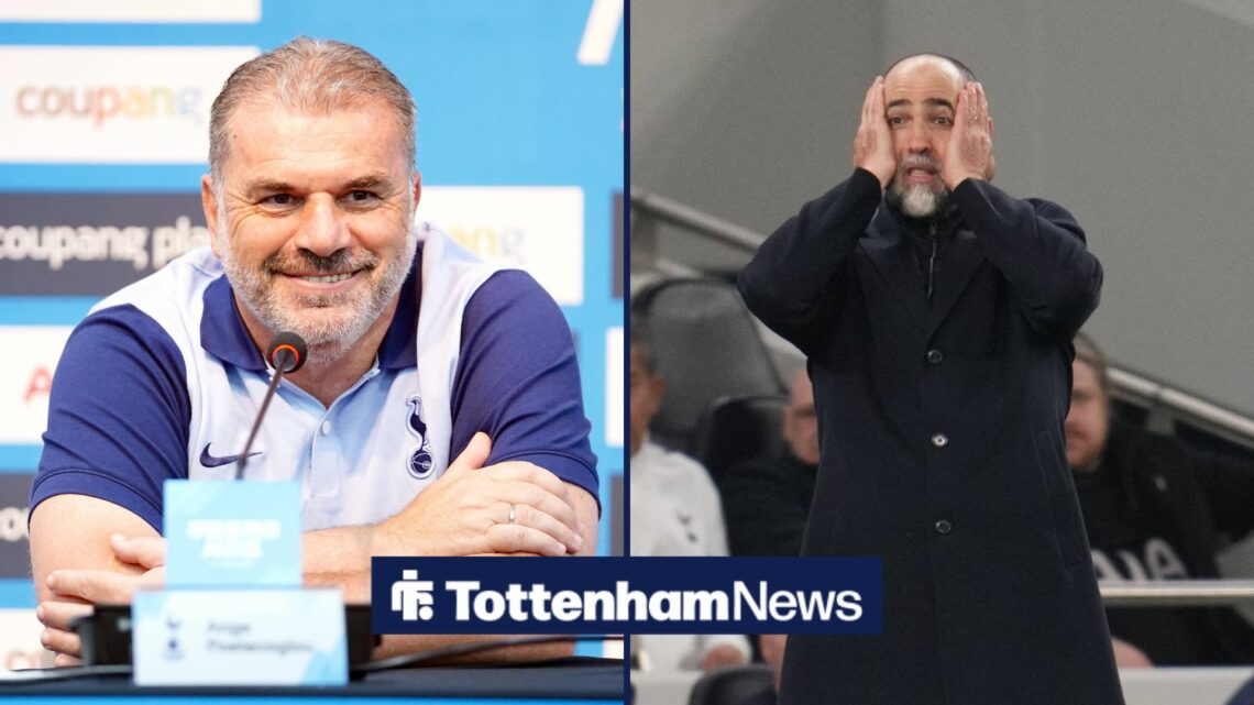 A 50/50 split image of Ange Postecoglou and Igor Tudor.