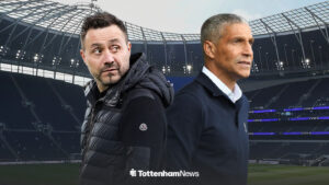 Roberto De Zerbi and Chris Hughton look on