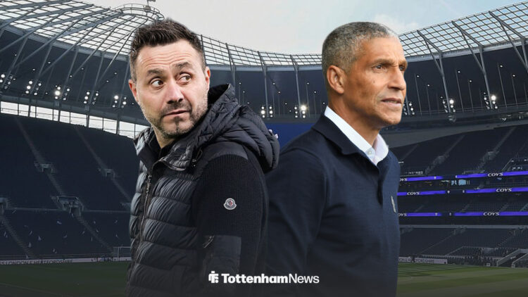 Roberto De Zerbi and Chris Hughton look on