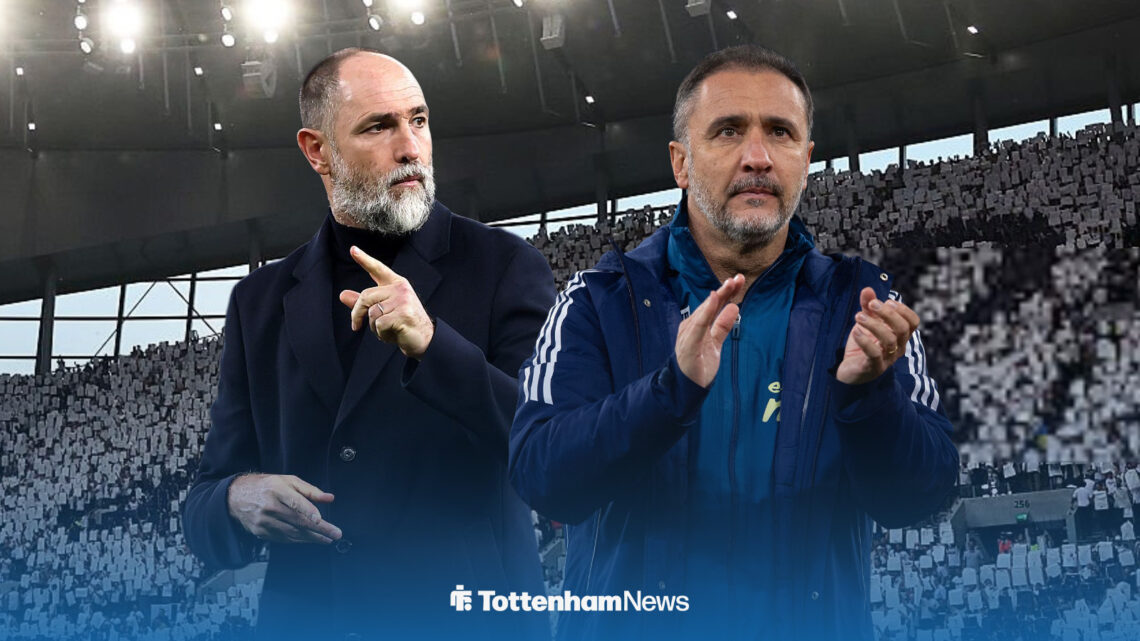Igor Tudor and Vitor Pereira stood alongside each other at Tottenham Hotspur Stadium.