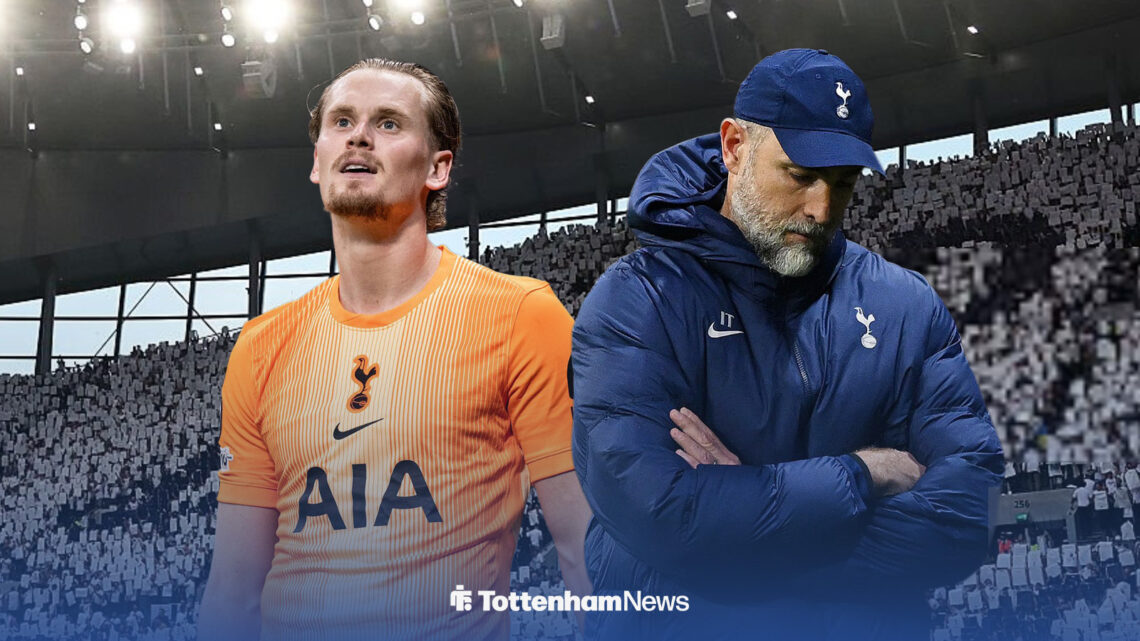 Antonin Kinsky looks deflated as Igor Tudor folds his arms in dismay