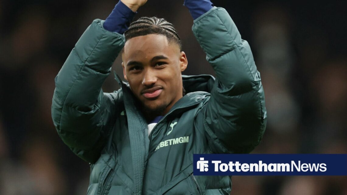 Wilson Odobert clapping Tottenham fans at the Tottenham Hotspur Stadium