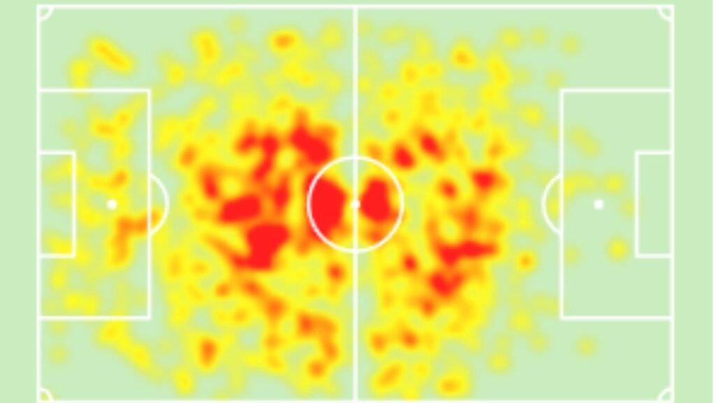 Carlos Baleba heatmap in 2023-2024