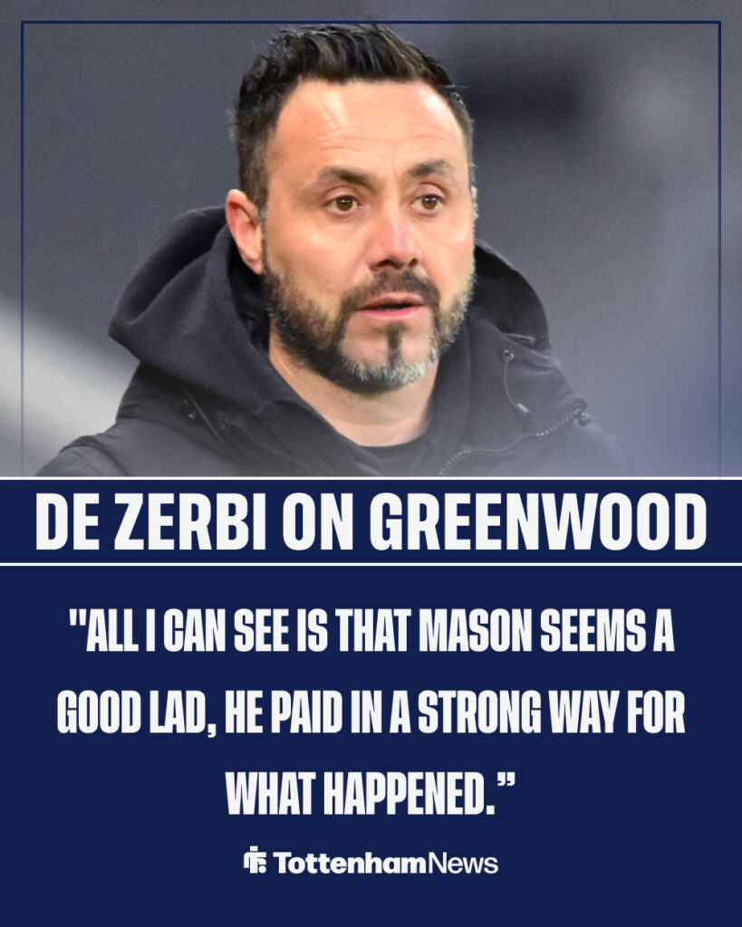 New Tottenham manager Roberto De Zerbi on the sidelines.