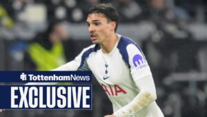 Joao Palhinha playing in Tottenham's Champions League clash with Eintracht Frankfurt.