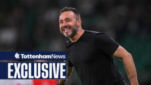 Tottenham manager Roberto De Zerbi manages Olympique de Marseille against Sporting Clube de Portugal in the UEFA Champions League.