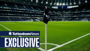 The corner flag at Tottenham Hotspur Stadium.