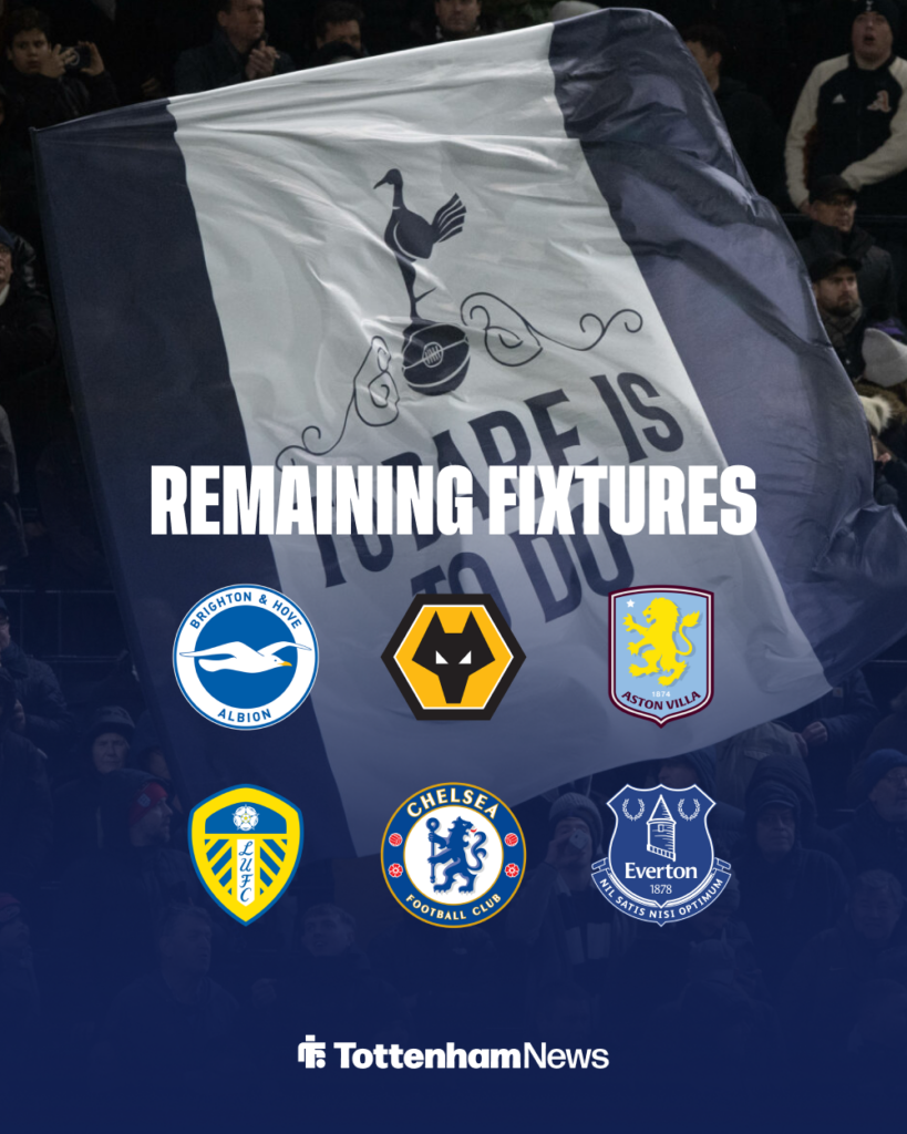 Tottenham remaining Premier League fixtures