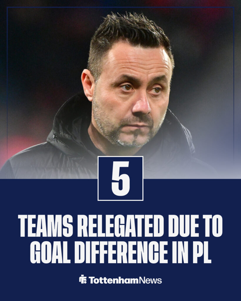 Premier League relegation due to goal difference