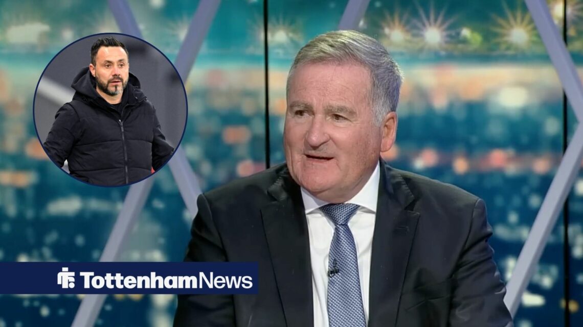 Richard Keys looking at a circular inset of Roberto De Zerbi.