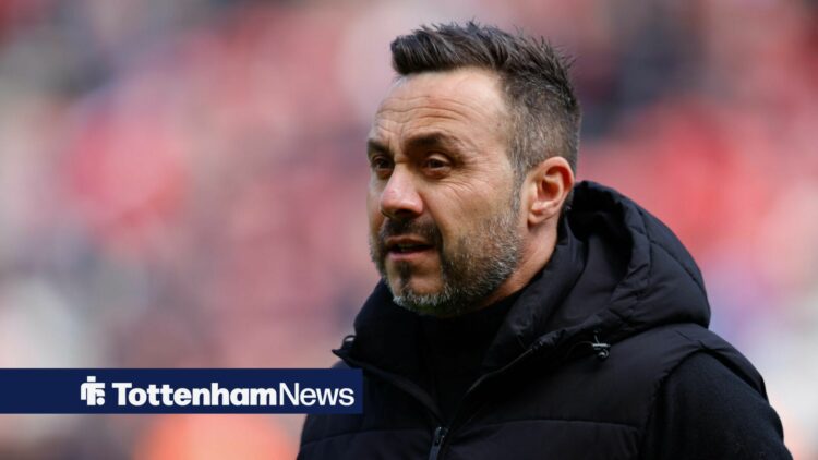 Roberto De Zerbi ahead of a Tottenham match