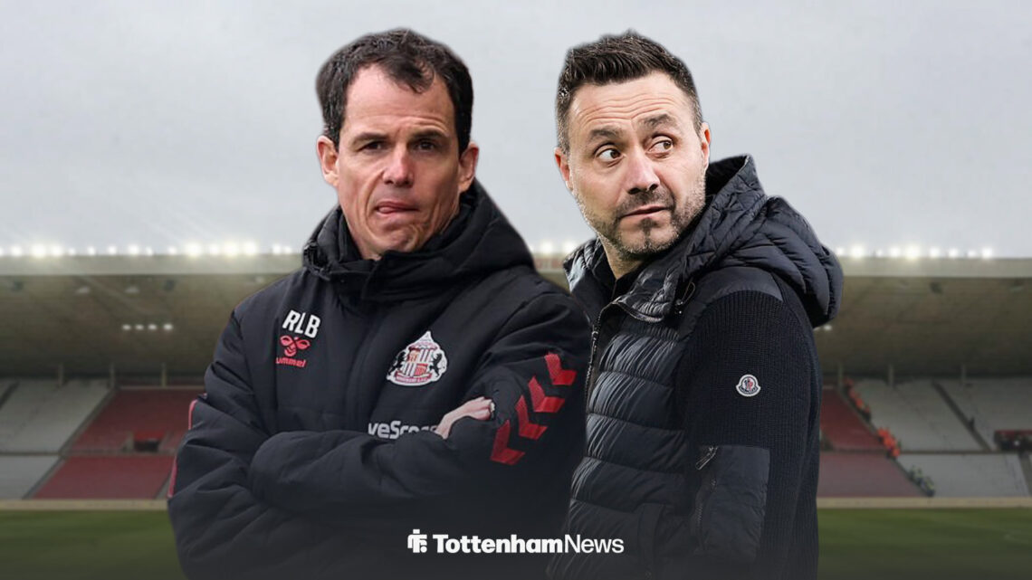 Regis Le Bris and Roberto De Zerbi stood in front of the Stadium of Light.