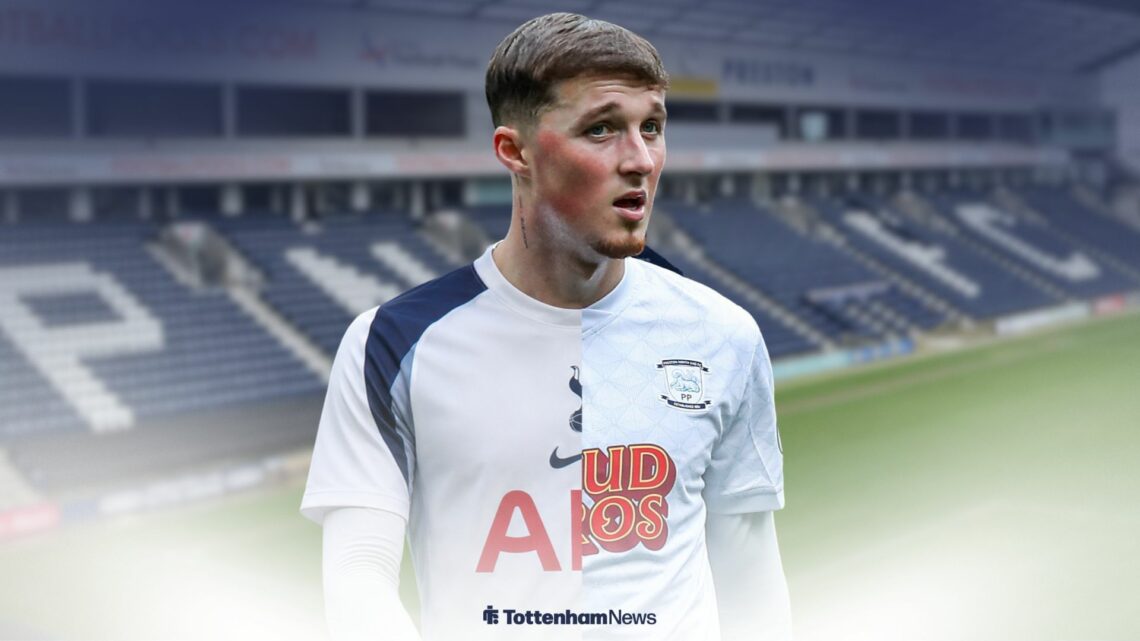 Alfie Devine in a Tottenham and Preston North End shirt
