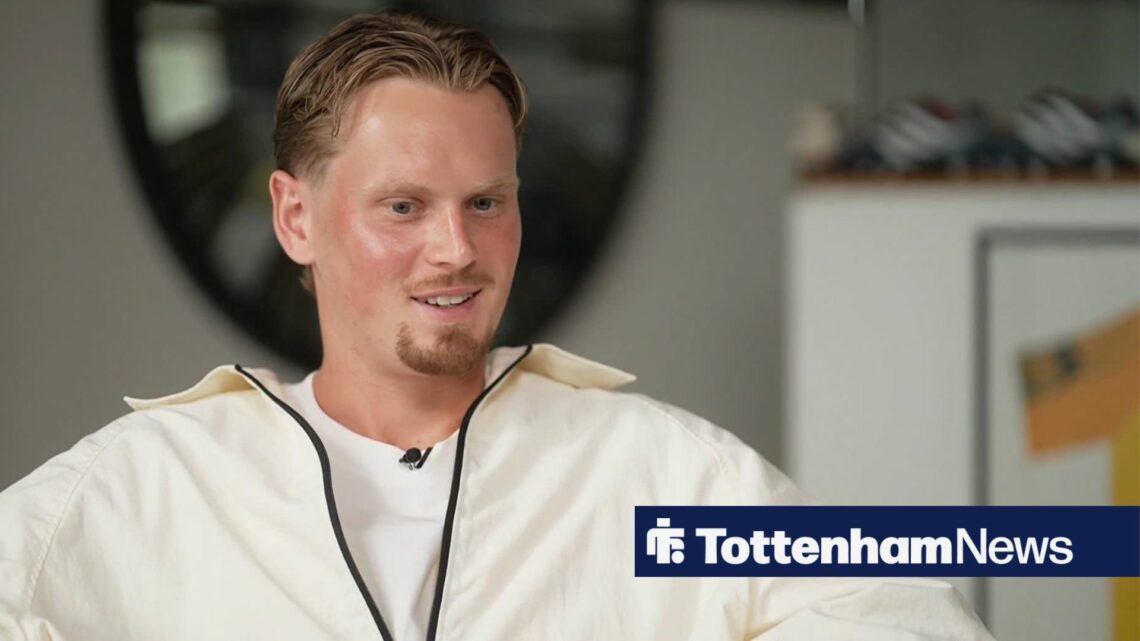 Tottenham's Antonin Kinsky in a Sky Sports interview