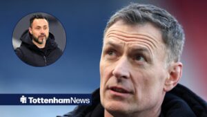 Chris Sutton looking on with Roberto De Zerbi in circular inset