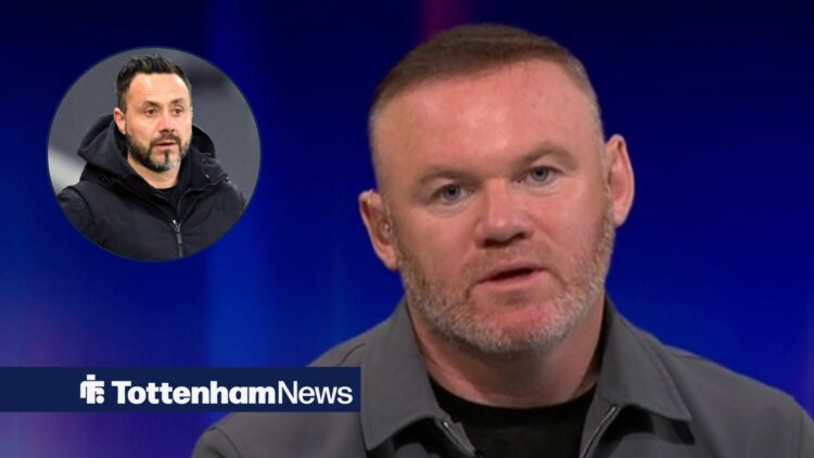 Wayne Rooney on BBC Match of the day with Roberto De Zerbi in circular inset