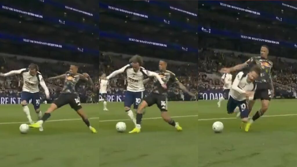 Tottenham Leeds United penalty James Maddison Lukas Nmecha
