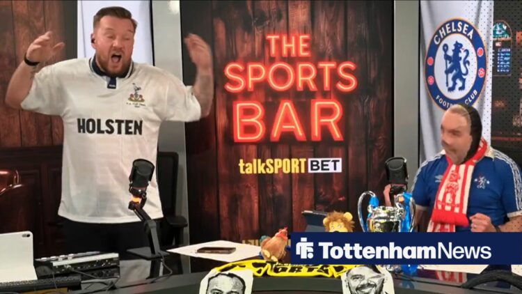 Jamie O'Hara and Jason Cundy react during Tottenham's defeat to Chelsea