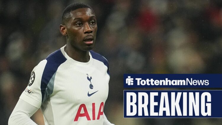 Randal Kolo Muani Tottenham Hotspur looks on the UEFA Champions League 2025/26 League Phase match between Eintracht Frankfurt and Tottenham Hotspur