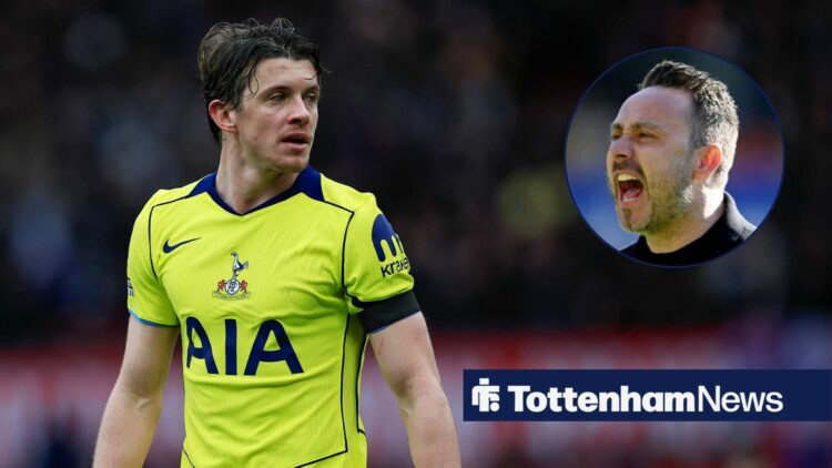 Conor Gallagher 22 of Tottenham Hotspur during the Premier League match between Manchester United and Tottenham Hotspur, Tottenham Hotspur boss Rob...
