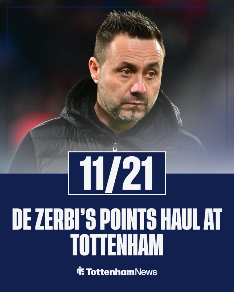 Roberto De Zerbi points haul at Tottenham