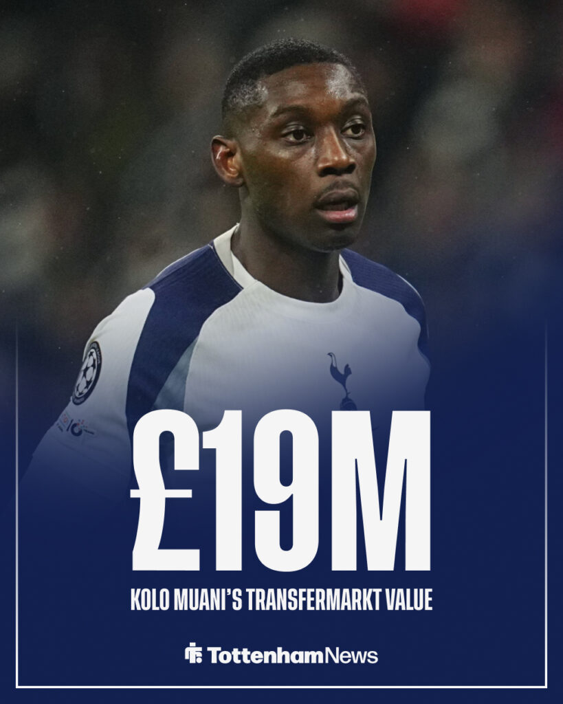 Randal Kolo Muani Tottenham Hotspur looks on the UEFA Champions League 2025/26 League Phase match between Eintracht Frankfurt and Tottenham Hotspur.