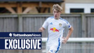 Oliver Boast, then of Leeds United, now of Tottenham U18, during the U18 Premier League match between U18 Leeds United and U18 Middlesbrough.