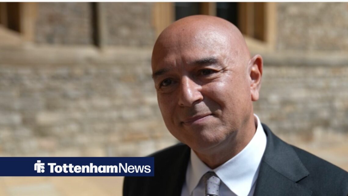 Daniel Levy speaking to reporters