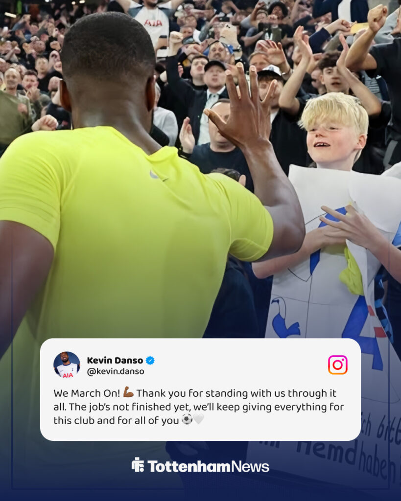 Kevin Danso's Instagram message after Tottenham win vs Aston Villa