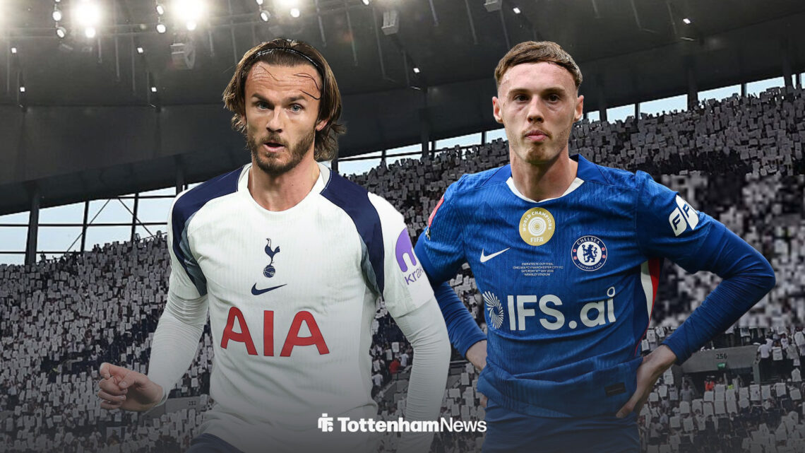 James Maddison and Cole Palmer at the Tottenham Hotspur Stadium.
