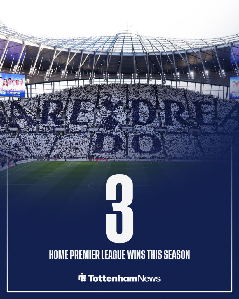 Tottenham won three home league games in 2025-26