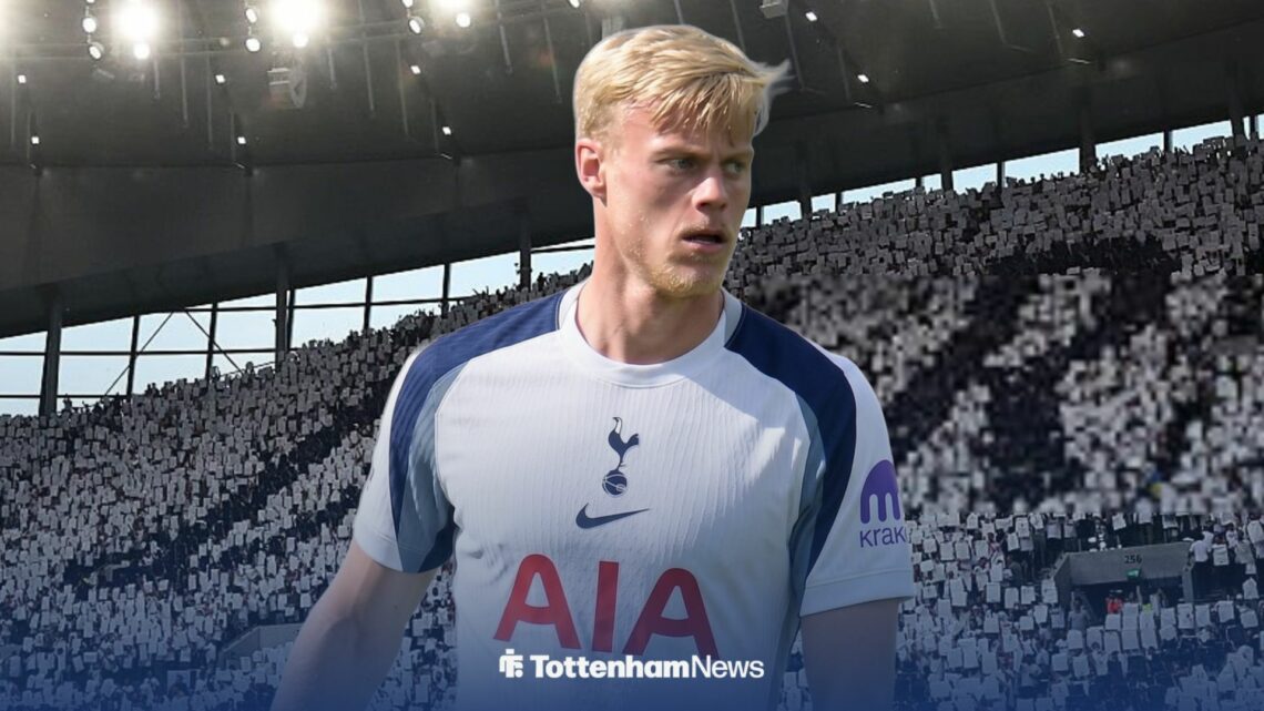 Jan Paul van Hecke in a Tottenham shirt.